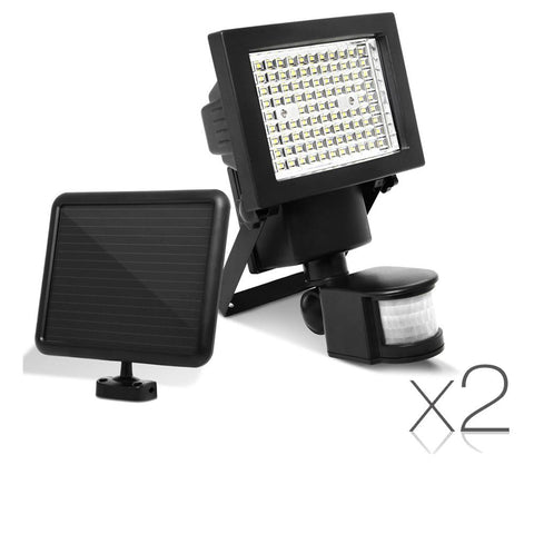 Set of 2 100 LED Solar Powered Motion Sensor Lights