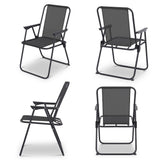 Gardeon 6 Piece Round Outdoor Dining Set - Black