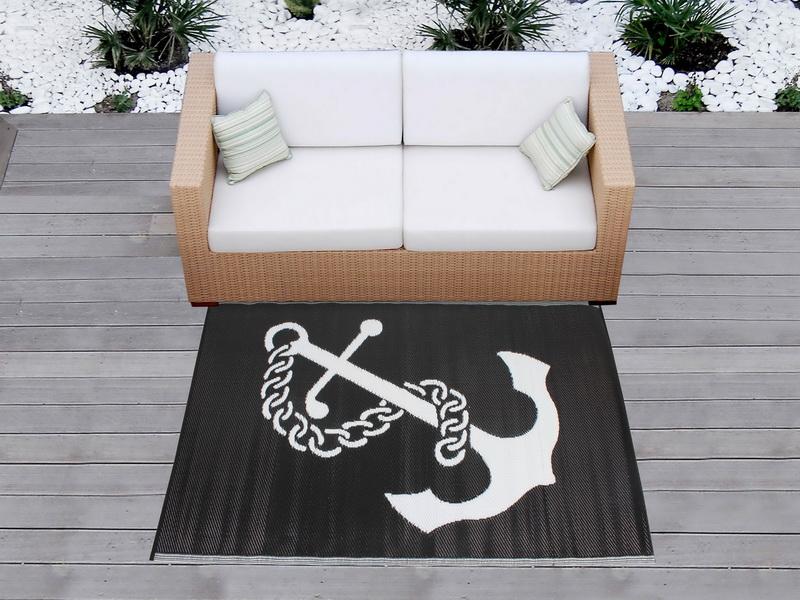Outdoor Pp Mat Weatherproof Anchor 120x180cm
