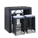 Gardeon 9 Piece Outdoor Dining Table Set - Black