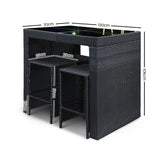 Gardeon 9 Piece Outdoor Dining Table Set - Black