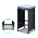 Gardeon 9 Piece Outdoor Dining Table Set - Black