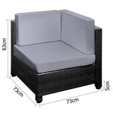 Gardeon 7 Piece PE Wicker Outdoor Furniture Set - Black