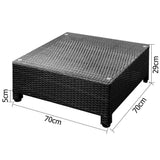 Gardeon 7 Piece PE Wicker Outdoor Furniture Set - Black
