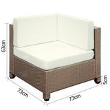 Gardeon 7 Piece PE Wicker Outdoor Furniture Set - Brown