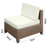 Gardeon 7 Piece PE Wicker Outdoor Furniture Set - Brown
