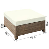 Gardeon 7 Piece PE Wicker Outdoor Furniture Set - Brown