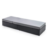 Gardeon Outdoor Wicker Sun Lounge - Black