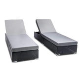 Gardeon Outdoor Wicker Sun Lounge - Black