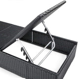 Gardeon Outdoor Wicker Sun Lounge - Black