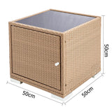 Gardeon 3 Piece Outdoor Wicker Lounge Set - Brown