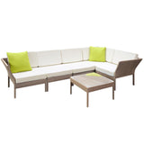 Gardeon 6 Piece Outdoor Wicker Sofa Set - Brown