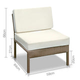 Gardeon 6 Piece Outdoor Wicker Sofa Set - Brown