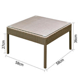 Gardeon 6 Piece Outdoor Wicker Sofa Set - Brown