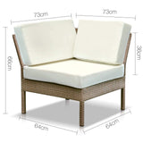 Gardeon 6 Piece Outdoor Wicker Sofa Set - Brown