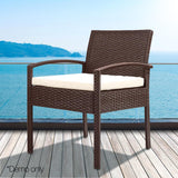 Gardeon Outdoor Furniture Bistro Wicker Chair Brown