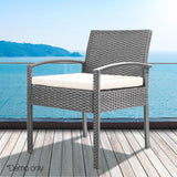 Gardeon Outdoor Furniture Bistro Wicker Chair Grey