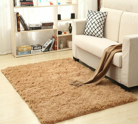 Modern Super Soft Silk Wool Shag Rug