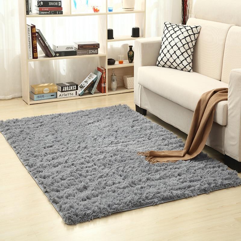 Modern Super Soft Silk Wool Shag Rug