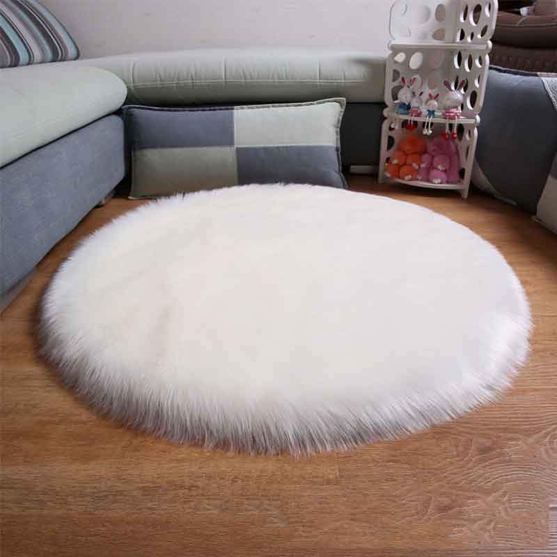 Soft Artificial Sheepskin Round Rug - Warm Chair Cover