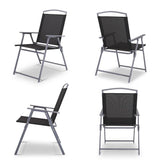 Gardeon 6 Piece Square Outdoor Dining Set - Black
